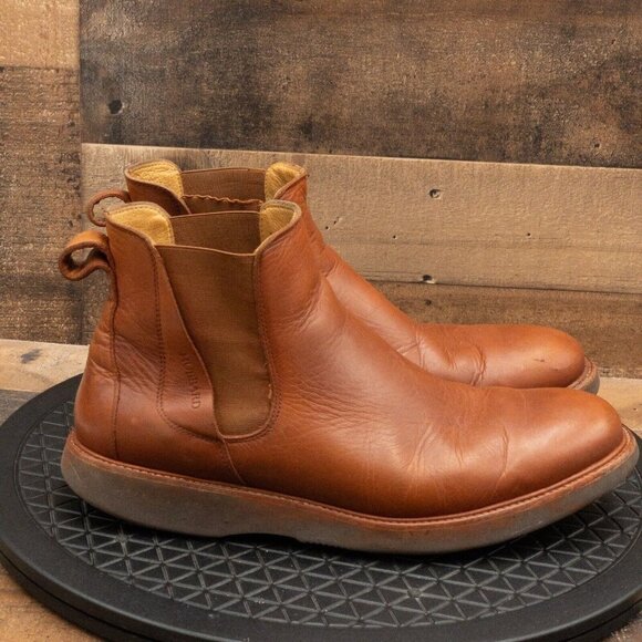 SAMUEL HUBBARD 24 SEVEN 2.0 MENS TAN LEATHER CHELSEA BOOTS PULL ON SIZE 10W - Picture 9 of 9